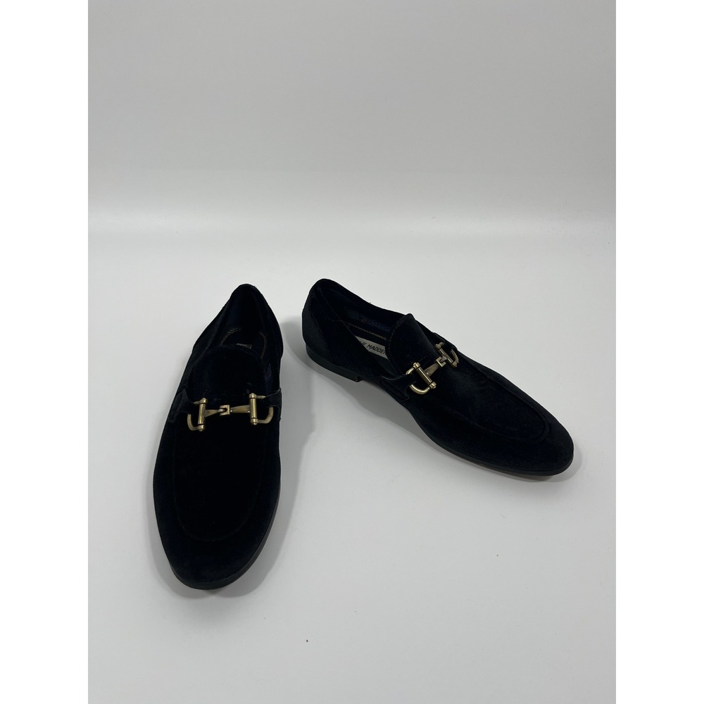 Steve Madden Mens Velvet Slip On Loafers 8 Black Formal Event Wedding Guest